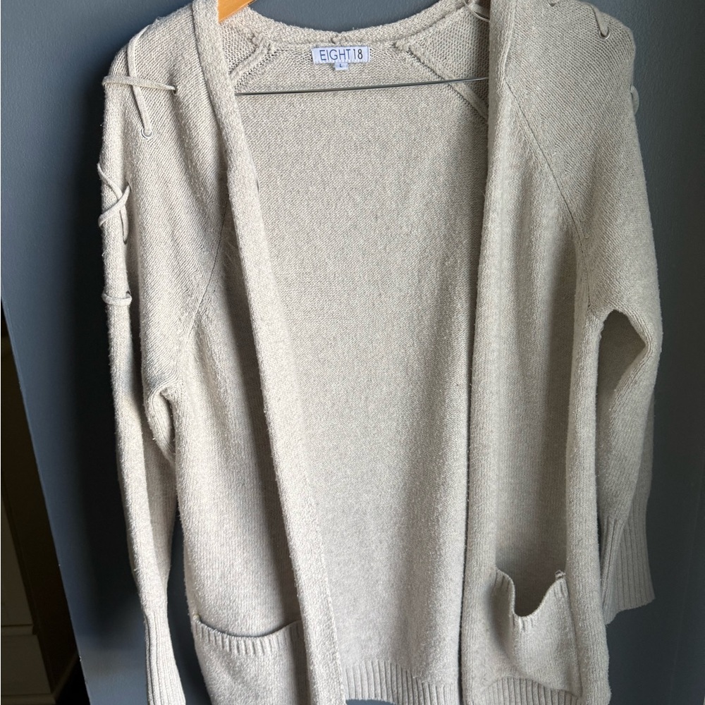 Women's Cream Cardigan Sweater